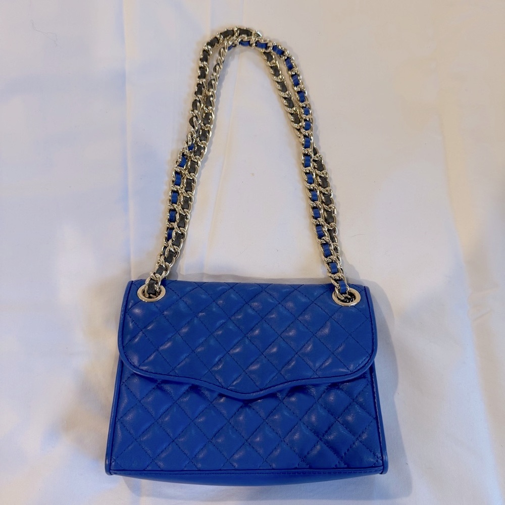 Rebecca Minkoff Mini Quilted Affair Crossbody Bag (Bright Blue)